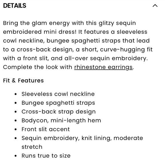 Windsor Royal Blur Sequin Mini-dress. Size S. Crisscross back! 💙New with Tags! - Picture 8 of 9